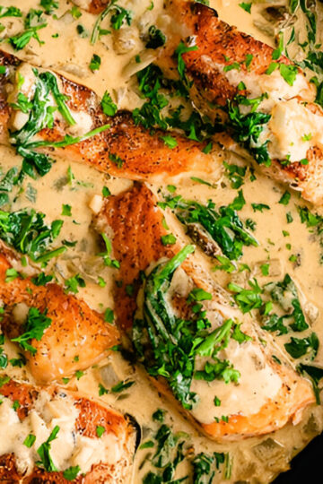 Creamy Low Carb Tuscan Salmon