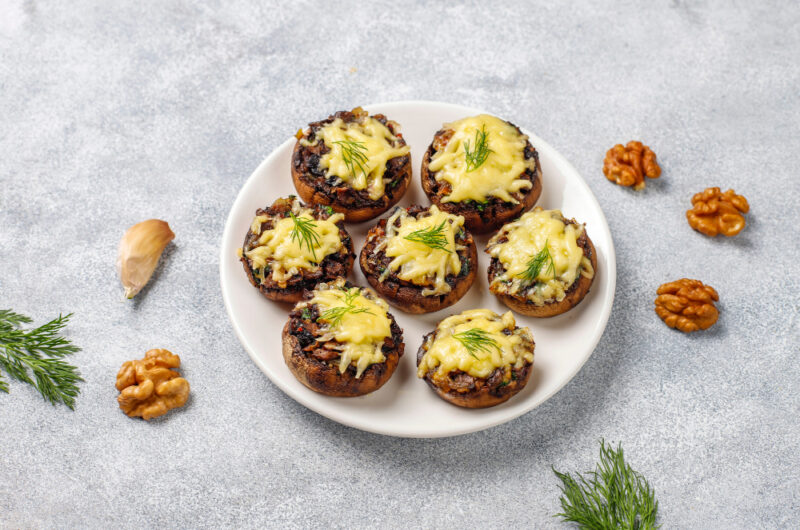 Low Carb Cheesy Stuffed Portobello Mushrooms