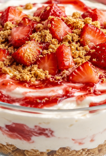 No-Bake Strawberry Cheesecake Box Dessert